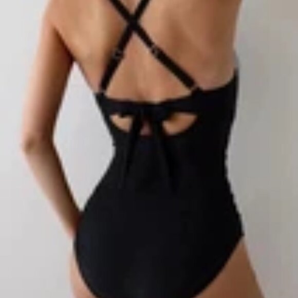 B2prity Women's One Piece Swimsuit Tummy Control Tie Back Slimming XL - NWT - Picture 2 of 5